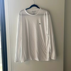 Mens Lacoste white long sleeve tee